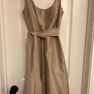 Ann Taylor silk dupioni a-line cocktail dress in champagne. Size 4